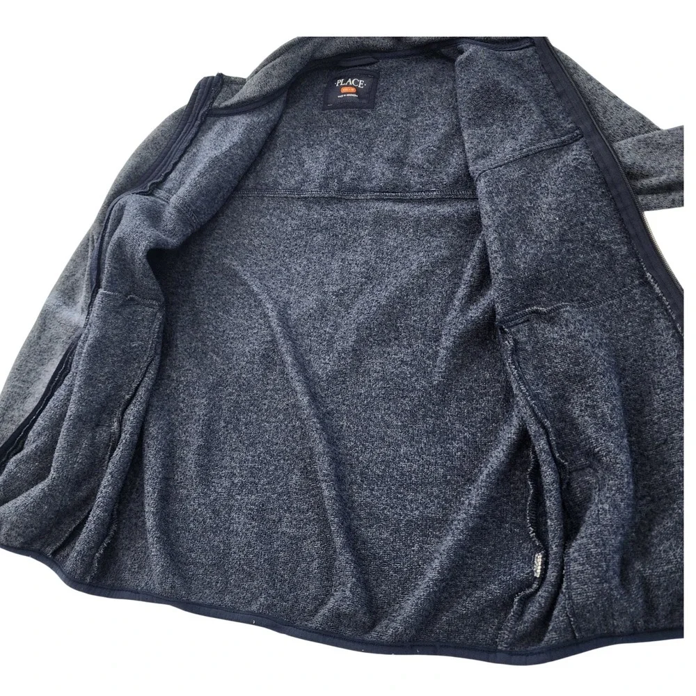 Children's Place Boys‎ Blue Fleece Full Zip Jacket XXL (16) Two Tone Sweatshirt